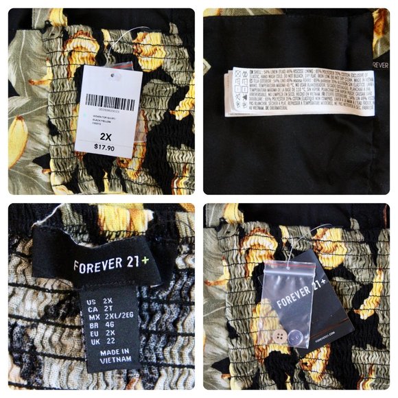 NWT | Forever 21 | Plus Size Top | Tropical Print Crop Top | Bra Top | Size 2X - Picture 5 of 5